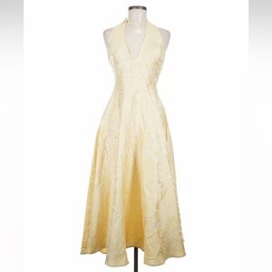 Cider Butter Yellow Halter Sundress